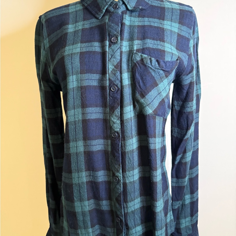 Rails Blue & Green Plaid Button Down Shirt